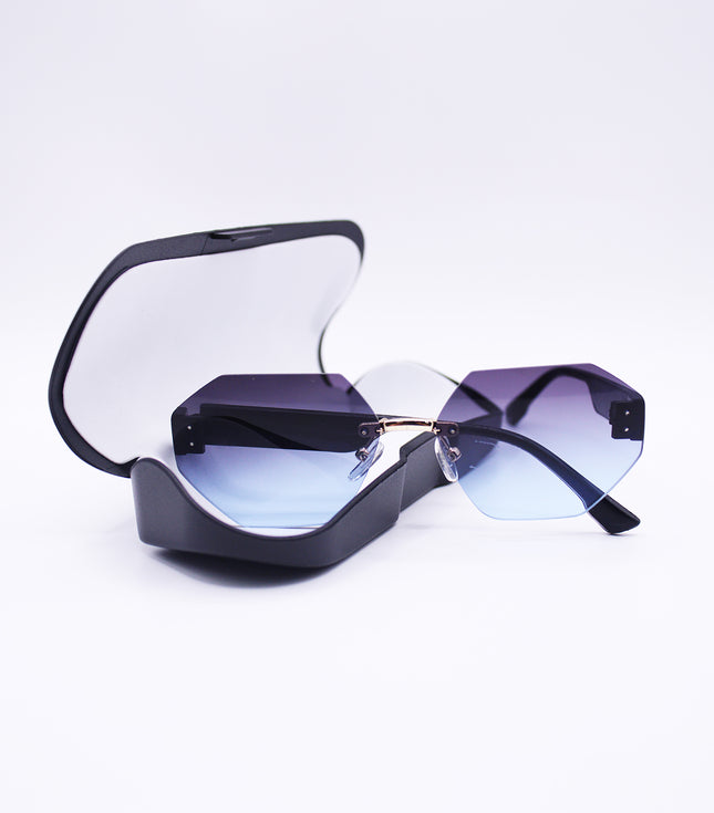 Hexagon Sunglasses with Gradient Lenses