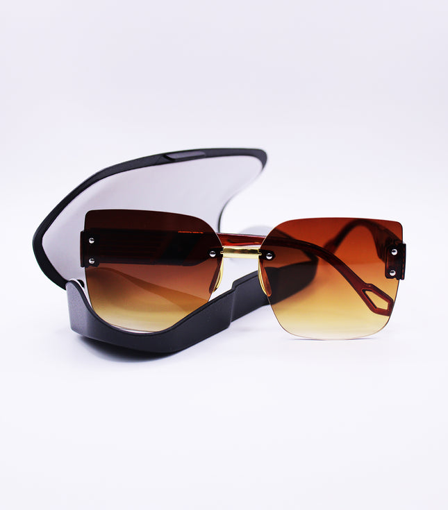 Designer Square Sunglasses with Textured Frame