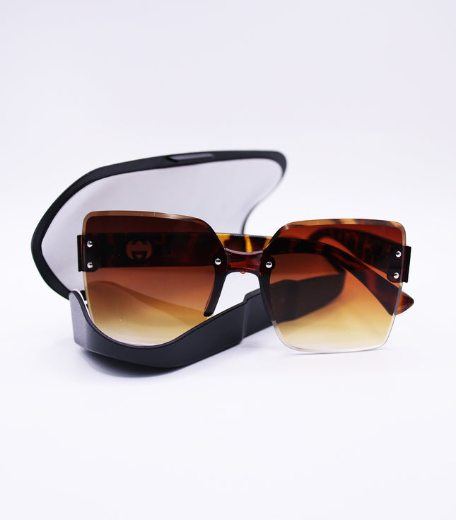 GG Luxe - Square Sunglasses with Textured Frame