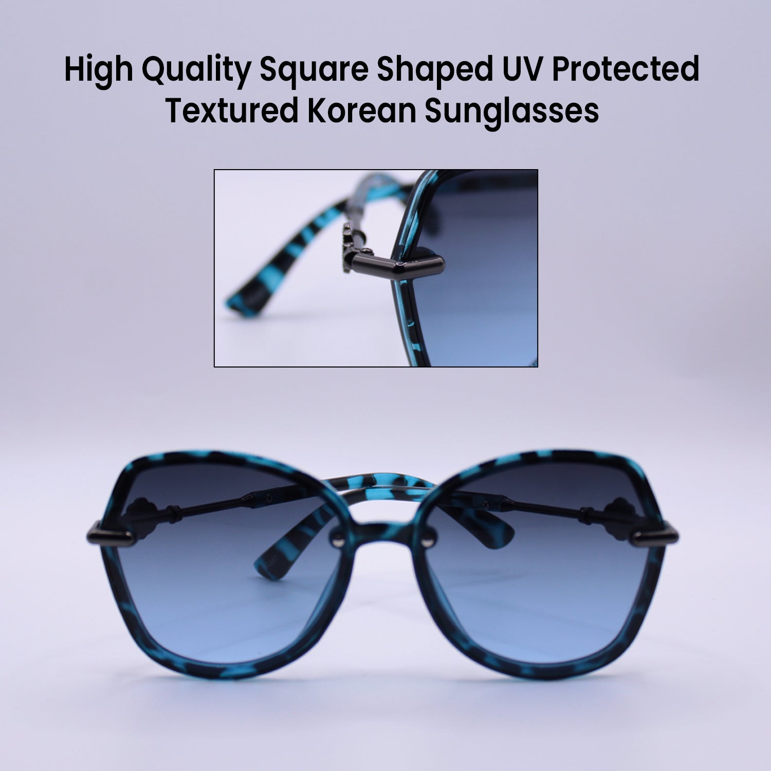 High Quality Square Shaped UV Protected Textured Korean Sunglasses